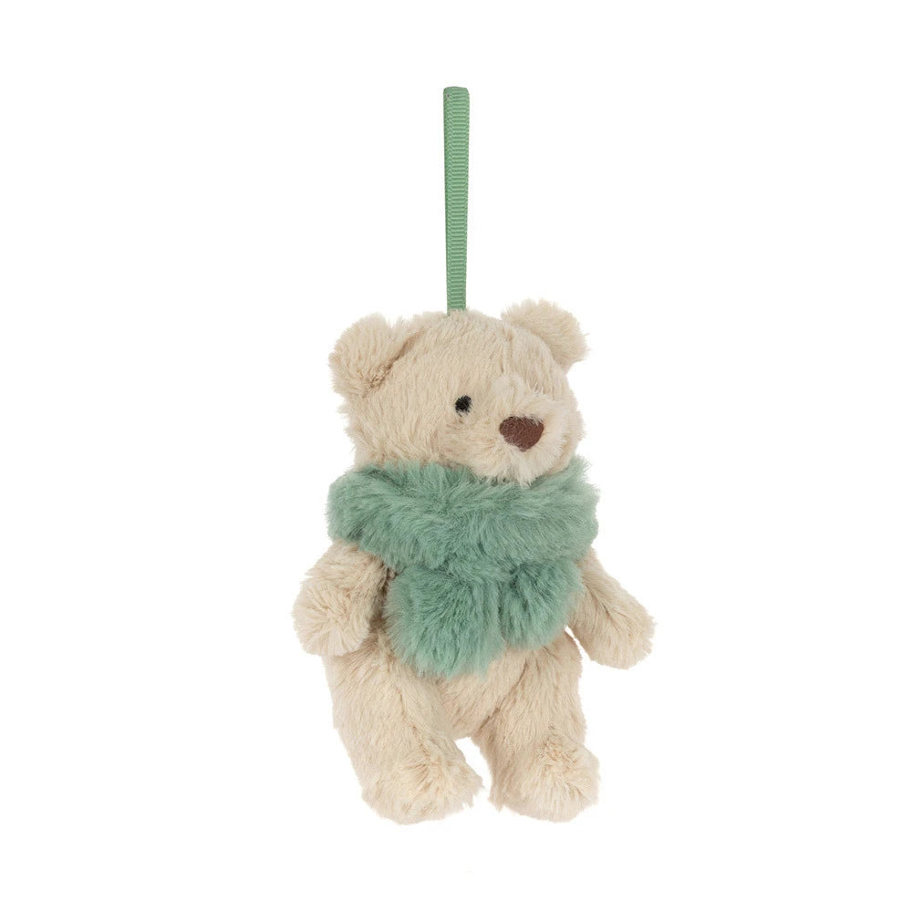 Jellycat Bartholomew Bear Jr. Winter Warmer Christmas ornament