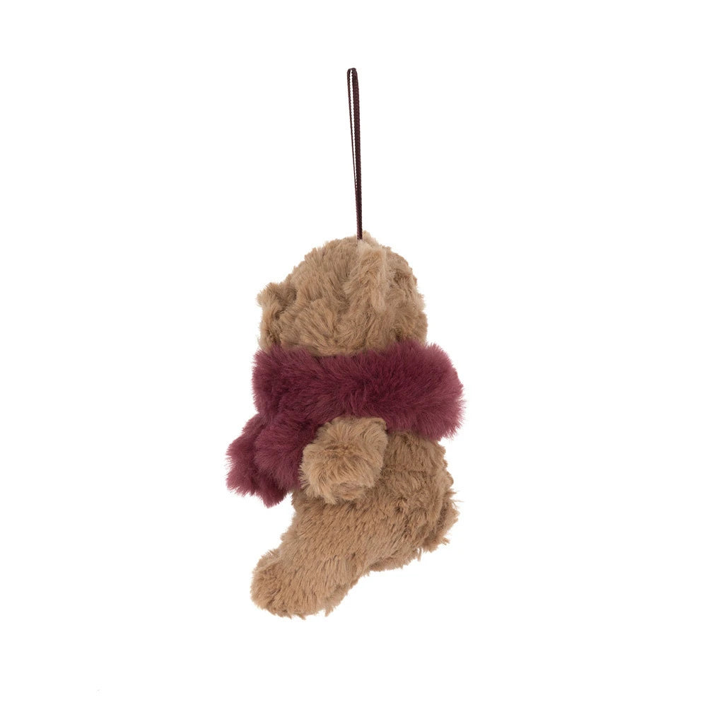 Jellycat Bartholomew Bear Winter Warmer Decoration side view