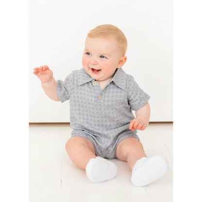 Blue Checkmate Romper