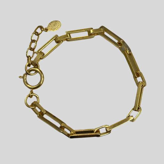 Gold Rectangular Link Bracelet