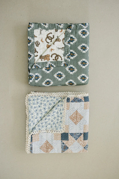 Southwest Aztec & Outlaw Cowboy Muslin Quilt