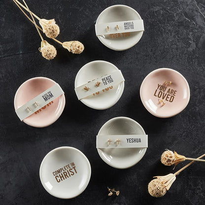 Bless You Mom Earrings & Ceramic Dish Set