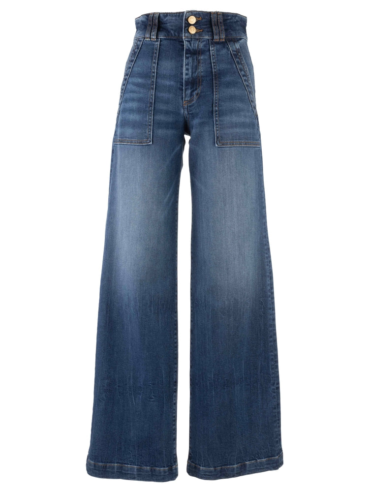Jodi Porkchop Pockets High Rise Wide Leg Jeans