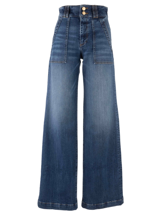 Jodi Porkchop Pockets High Rise Wide Leg Jeans