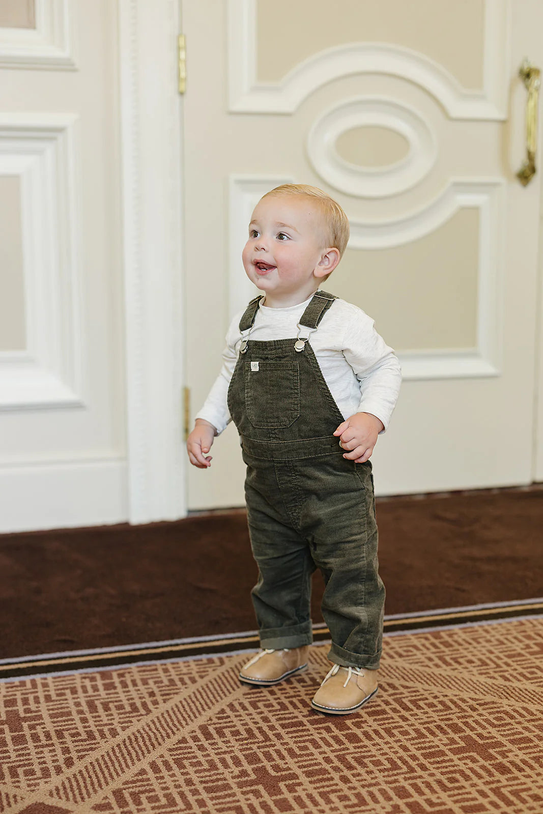 Green Corduroy Overalls Set