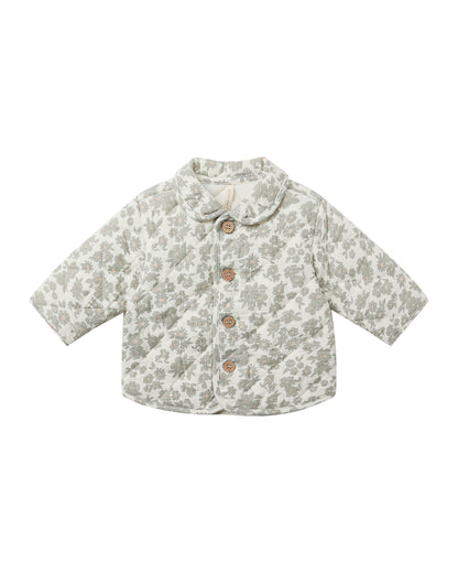 Green Floral Quilted Jacket