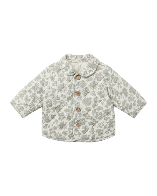 Green Floral Quilted Jacket