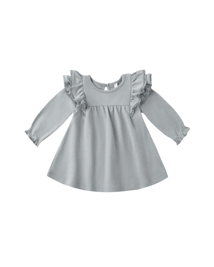Steel Blue Flutter Dress