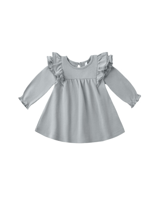 Steel Blue Flutter Dress
