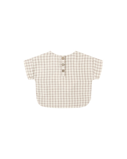 Cedar Check Woven Boxy Top