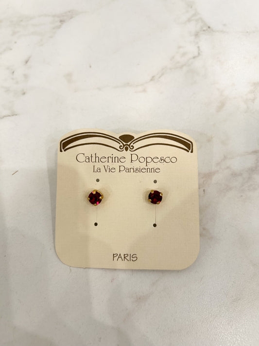 La Vie Parisienne Scarlet Mini Stud Earrings