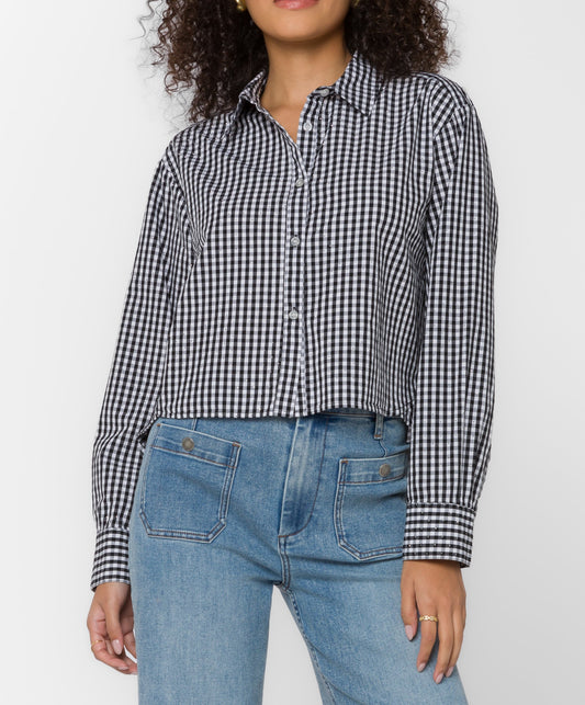 Frazer Gingham Cropped Button Down