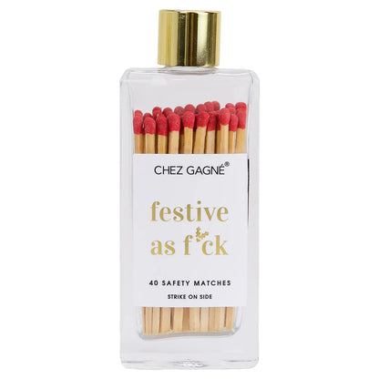 Festive As F*ck Holly Glass Bottle Safety Matches