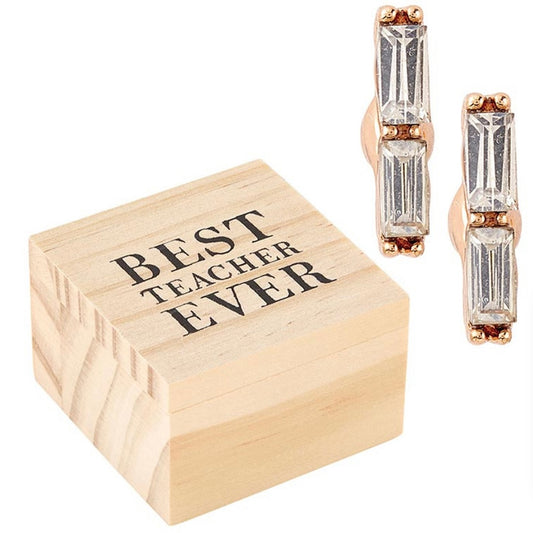 Best Teacher Treasure Box Earrings