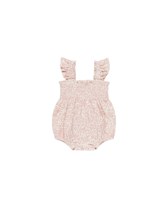 Pink Blossom Smocked Romper