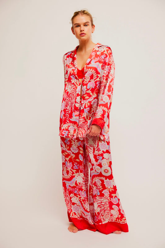 Dreamy Days Red Flame Combo Pajama Set