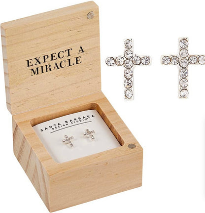 Pray Trust Wait Treasure Box Earrings