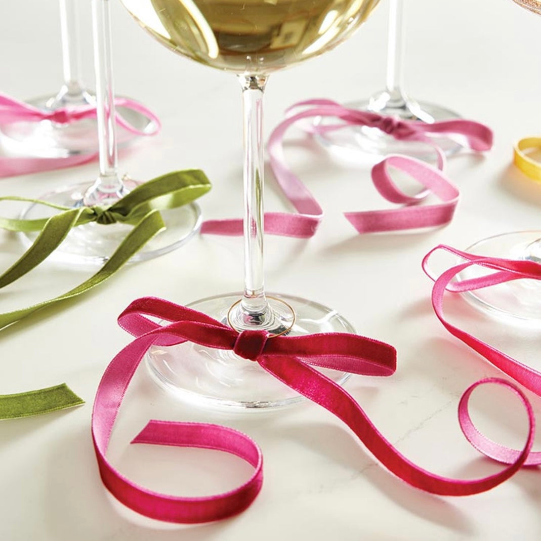 Velvet Bow Wine Charms