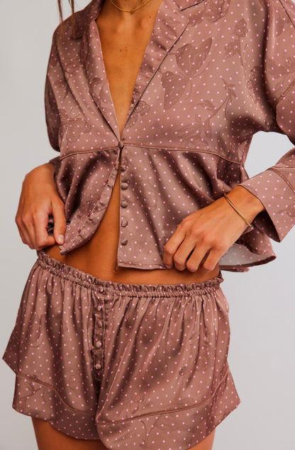 Beauty Sleep Chocolate Dot Combo PJ Set