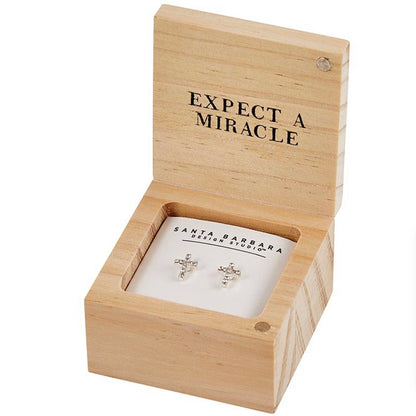 Pray Trust Wait Treasure Box Earrings