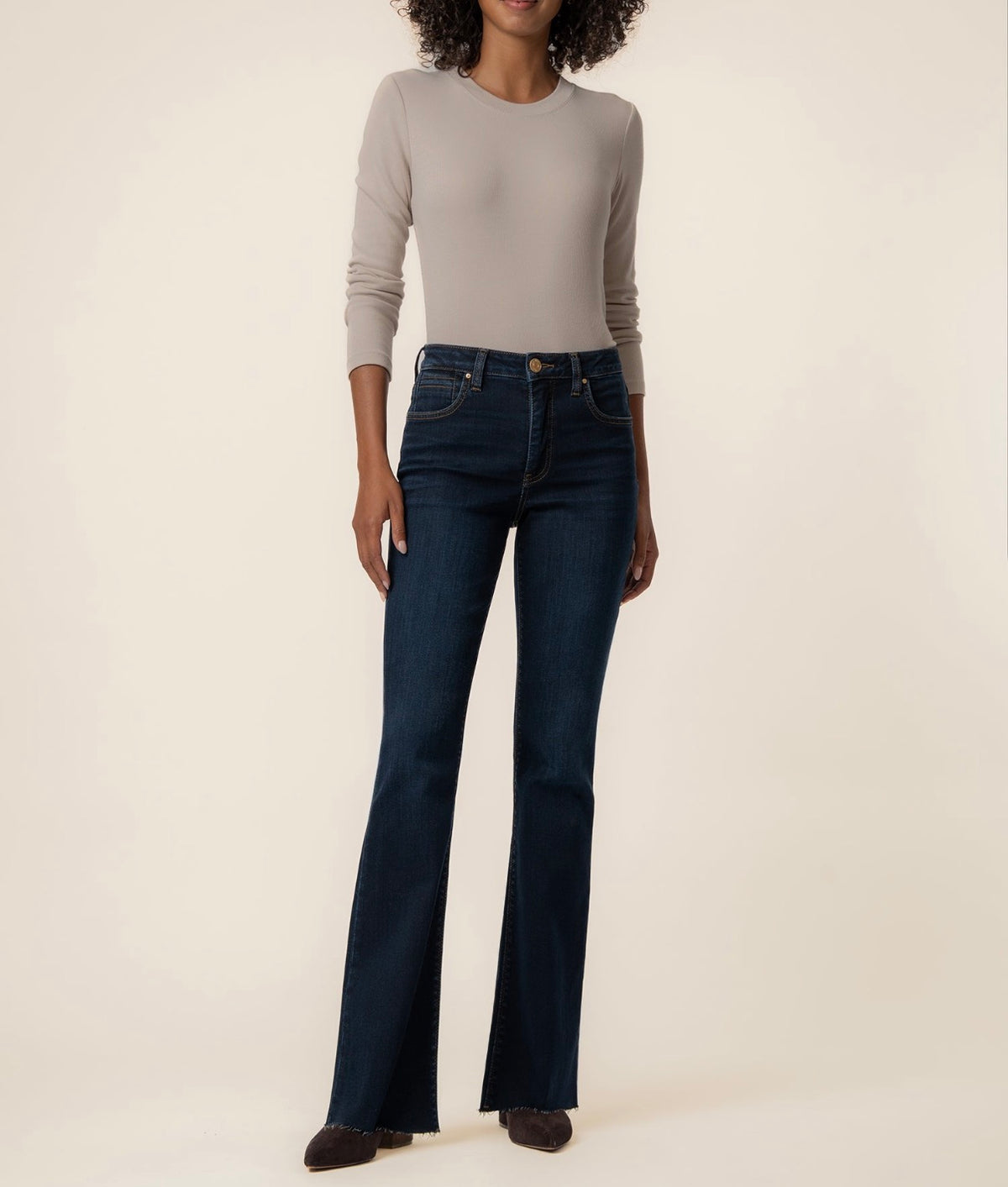 Ana High Rise Fab Ab Flare-Raw Hem