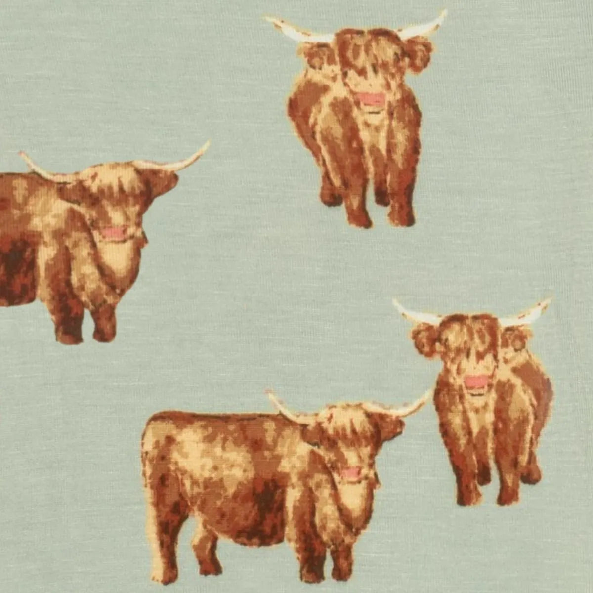 Bamboo Zipper Pajama - Highland Cow