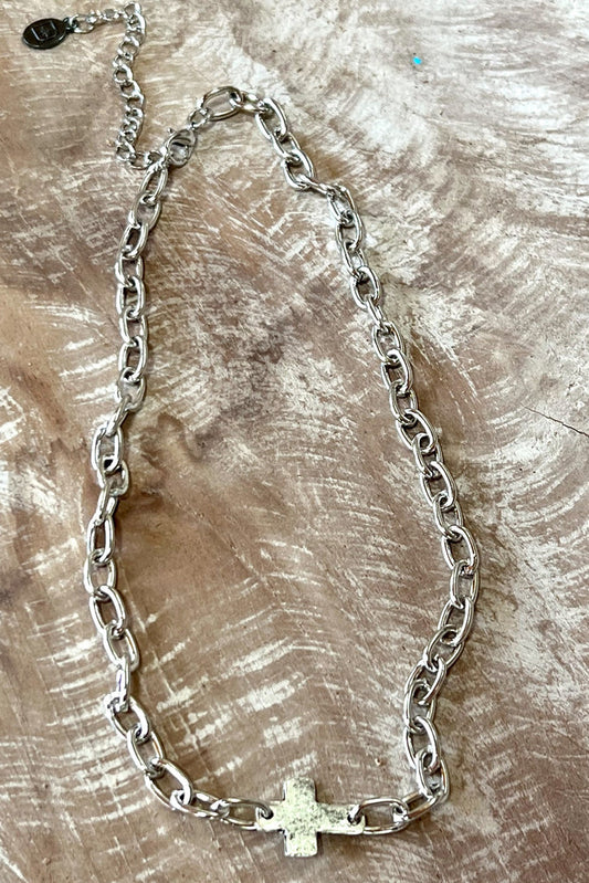 Aviva Silver Cross Necklace