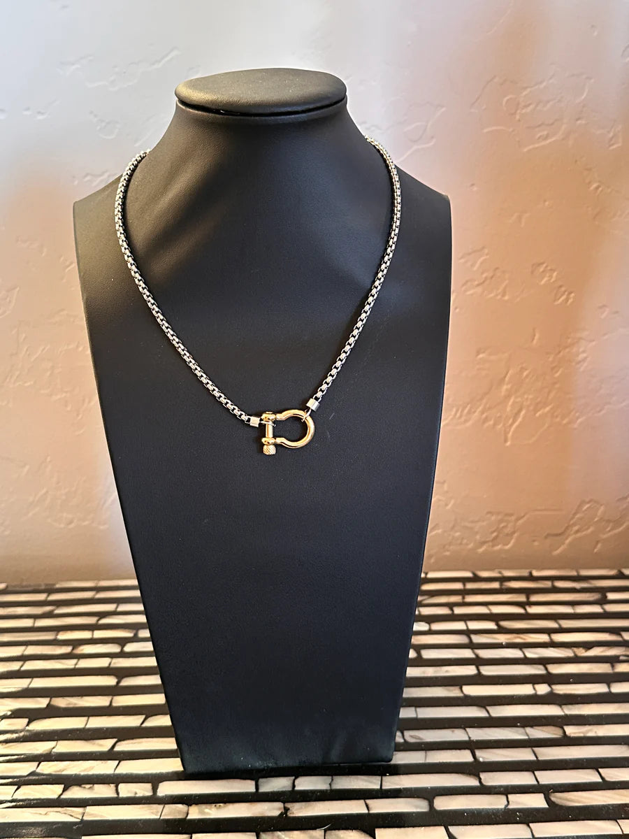 Hannah Mixed Metal Horse Bit Necklace