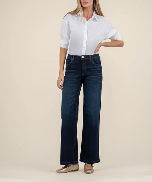 High Rise Wide Leg Clean Hem Jean