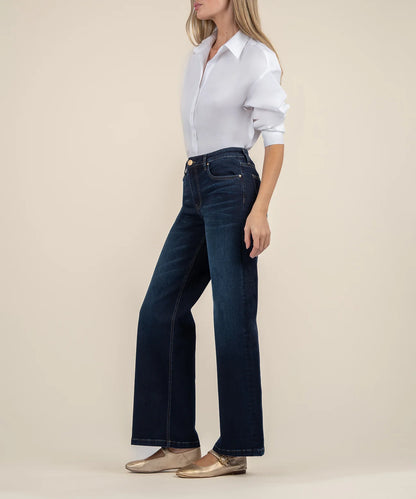 High Rise Wide Leg Clean Hem Jean