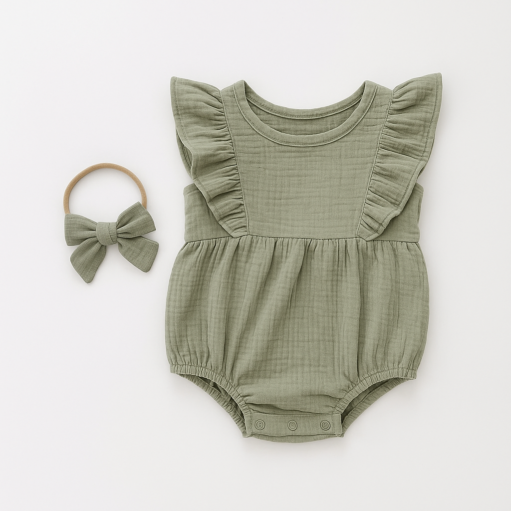 Milana Bubble Romper & Bow Set