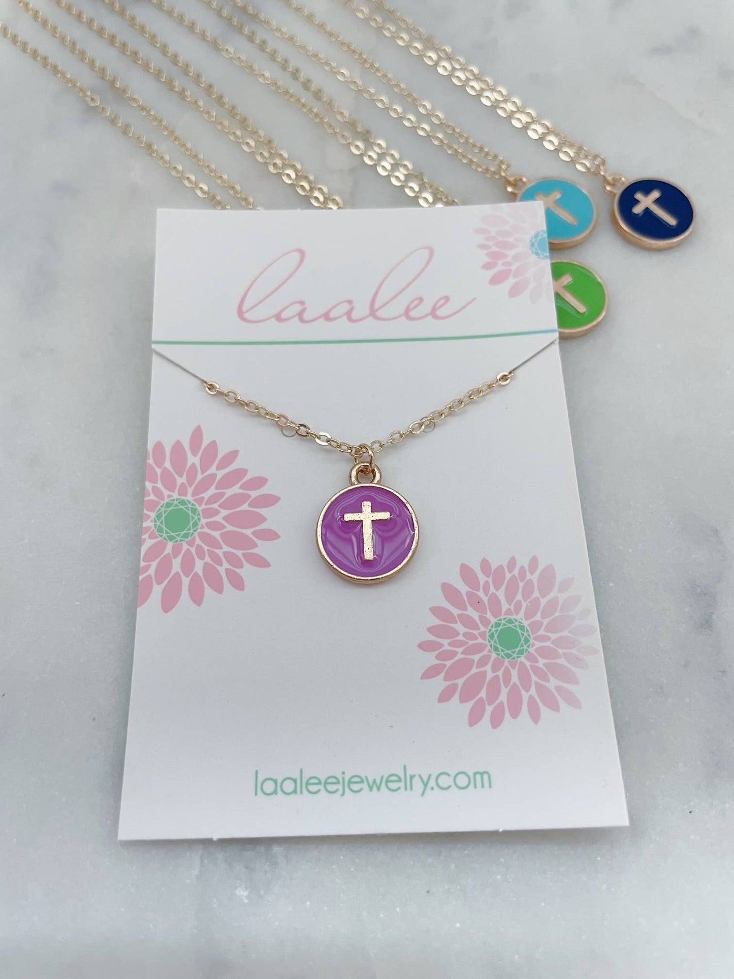 Colorful Cross Circle Necklace