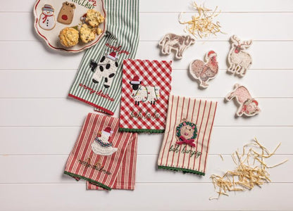 Farm Style Embroidered Christmas Towels