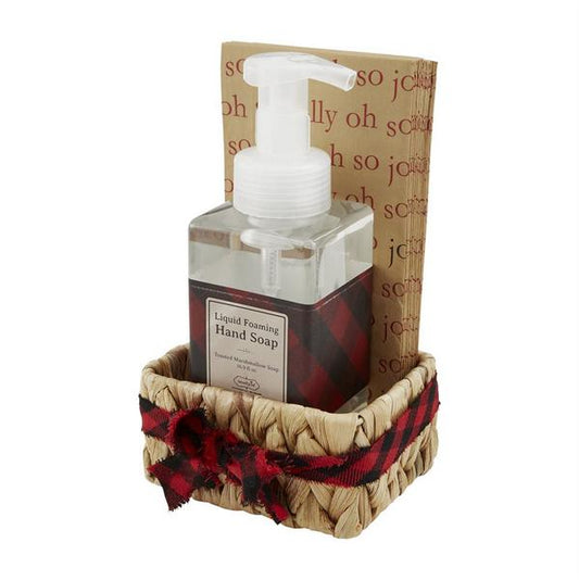 Hand Soap & Guest Towel Set Red Check