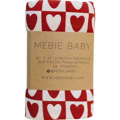 Checkered Heart Stretch Bamboo Swaddle