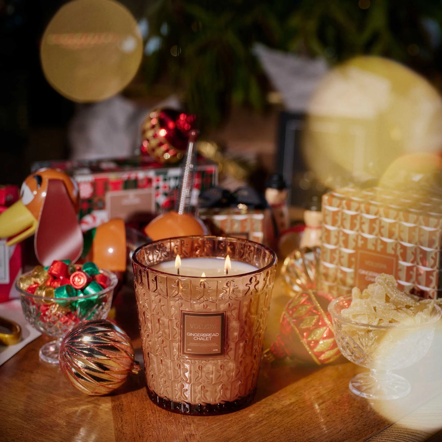Gingerbread Chalet 3 Wick Hearth Candle