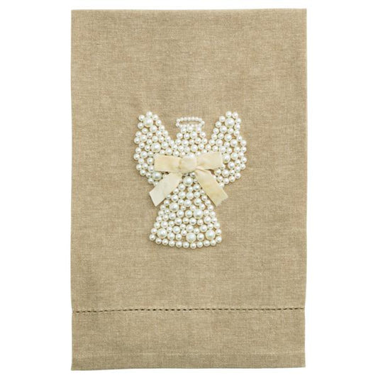 Angel White Christmas Pearl Towel