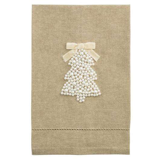 Tree White Christmas Pearl Towel
