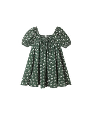 Green Ditsy Sabrina Mini Dress