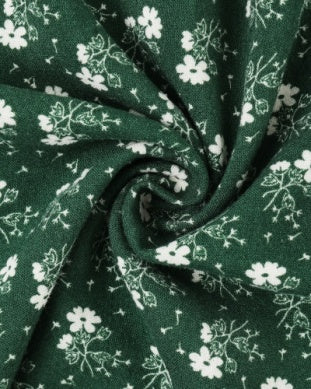 Green Ditsy Sabrina Mini Dress