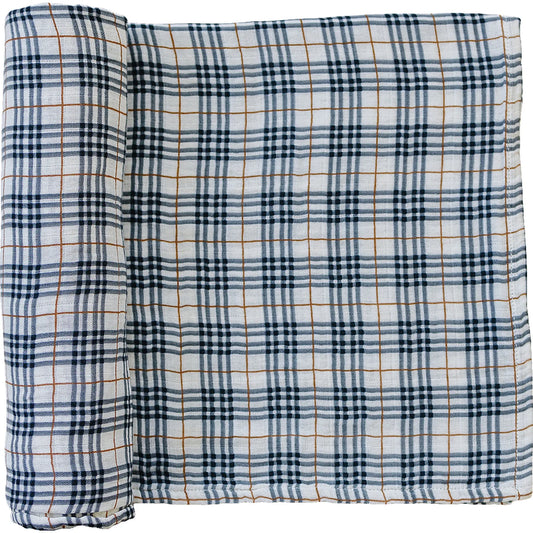 Vintage Plaid Muslin Swaddle Blanket