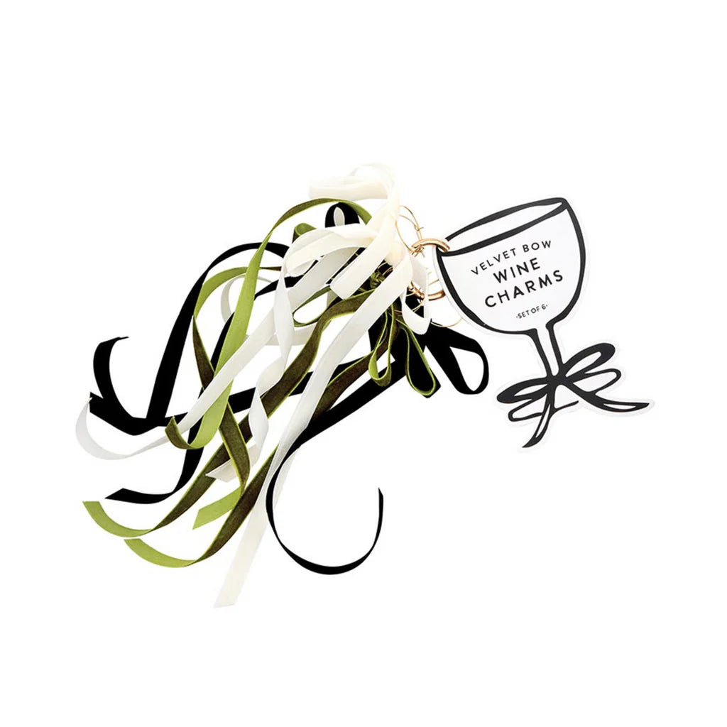 Velvet Bow Wine Glass Charms