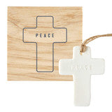 Peace Cross Ceramic Ornament With Gift Box