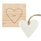 Joy Heart Ceramic Ornament With Gift Box