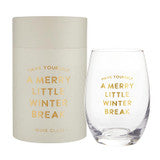 Winter Break Stemless Wine Glass