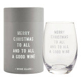 Merry Christmas To All Stemless Wine Glass