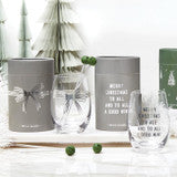 Merry Christmas To All Stemless Wine Glass