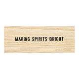 Holiday Spirits Bright Wine Glass Charms In Wooden Gift Box