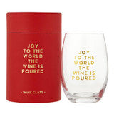 Joy To The World Wine Glass