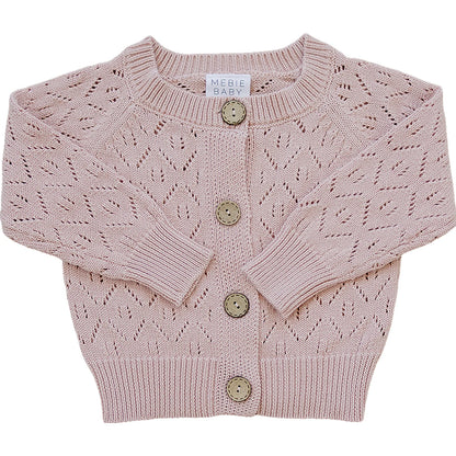 Pink Pointelle Cardigan